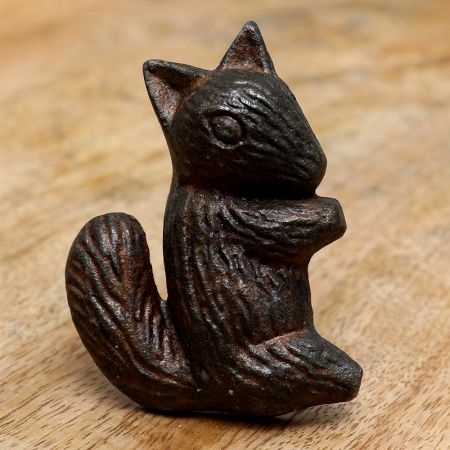 Antique Squirrel Iron Dresser Knob